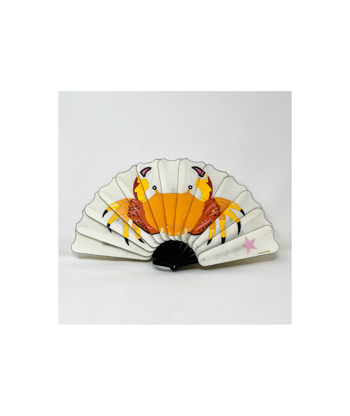 Abanico cangrejo Pubumésu. Hecho a mano. Anhelo.