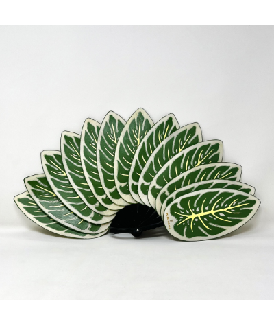 Abanico monstera Pubumésu. Hecho a mano. Anhelo.