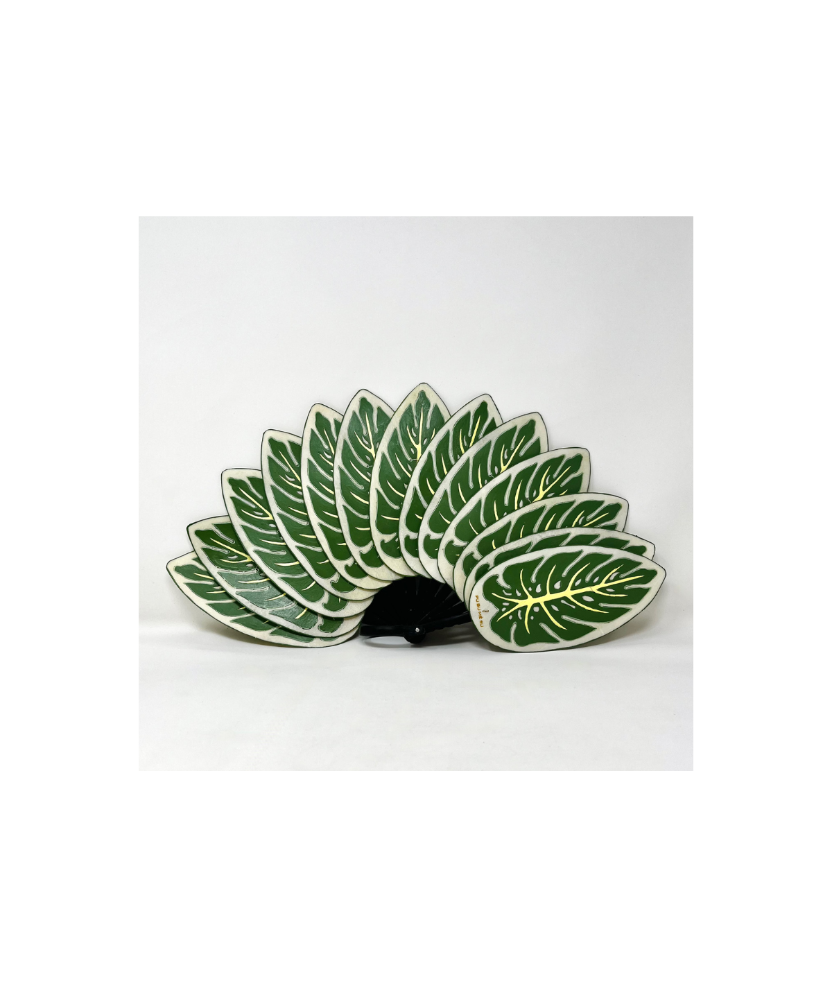 Abanico monstera Pubumésu. Hecho a mano. Anhelo.