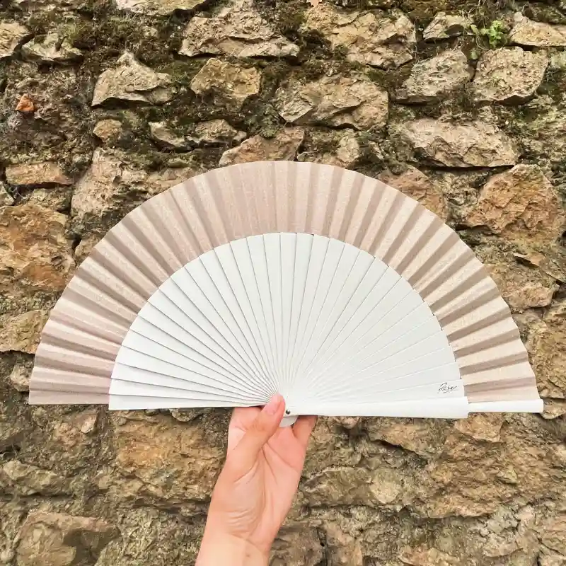 Abanico dorado y blanco para eventos | Anhelo