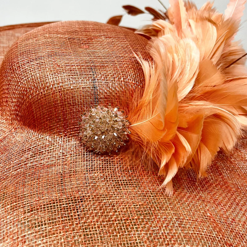 Materiales para tocados de invitadas - Tocado naranja | Anhelo