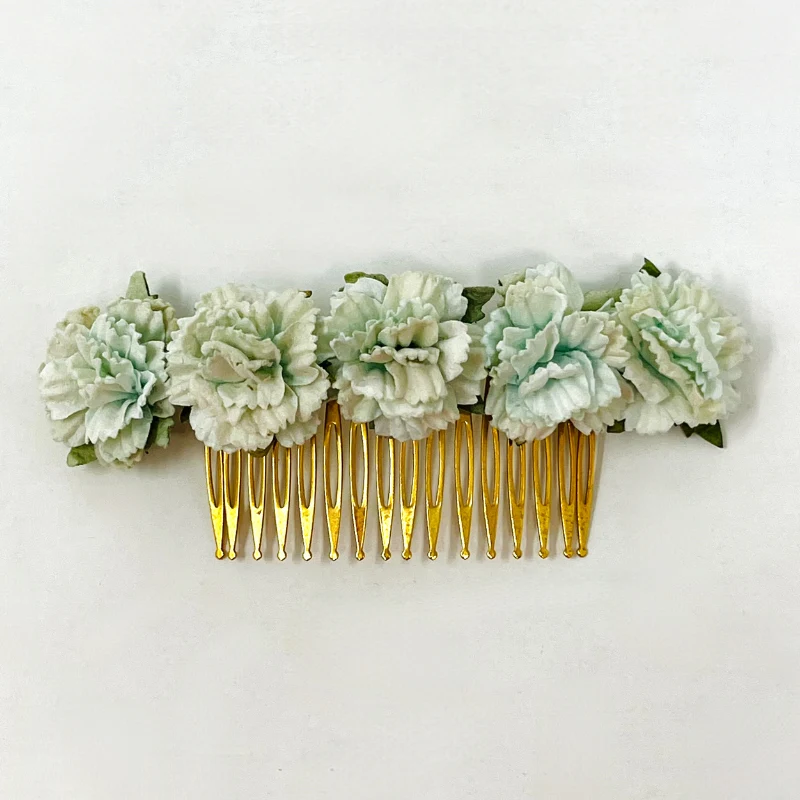 Peineta de flores verde | Anhelo