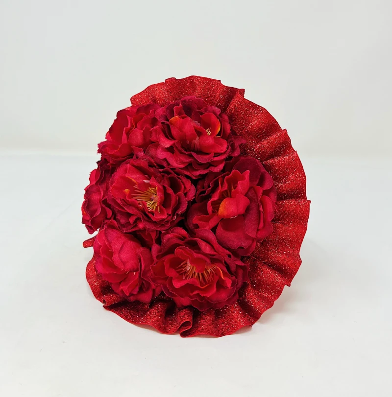 Tocado flor roja - Anhelo